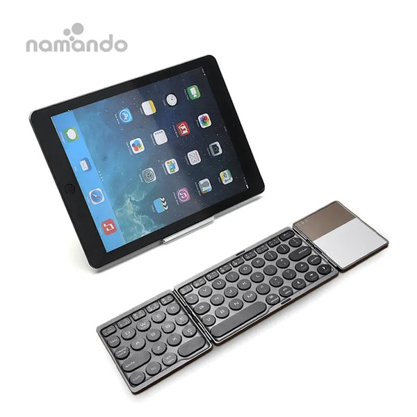 Multi Device Wireless Keyboard and Mouse Dual-Mode BT + 2.4G Combo Touchpad Foldable Slim Keypad For PC Tablet Laptop