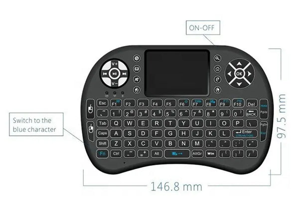 2021 i8 Mini Wireless Keyboard 7color backlit 2.4ghz Stick 3 colors Air Mouse with Touch Pad Remote Control Android TV