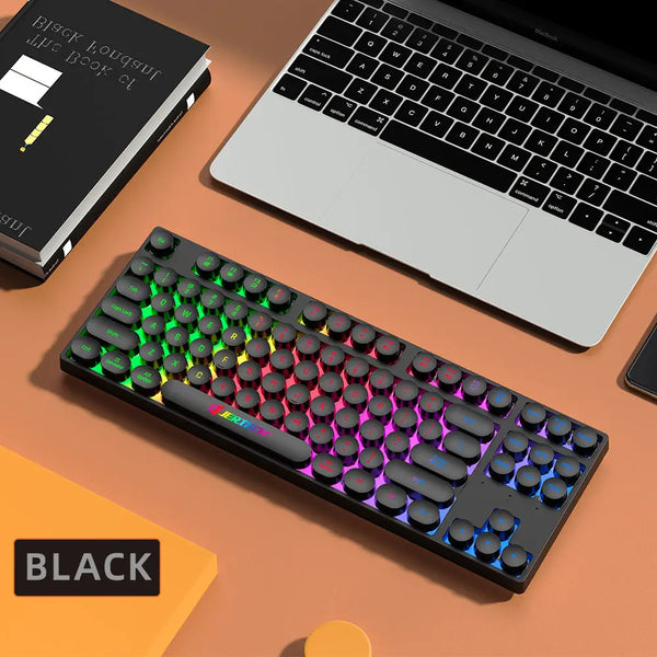 JERTECH DK600 Keyboard Floating 80% Portable Ergonomic USB Gaming Led Desktop Backlit Rgb Wired Gamer