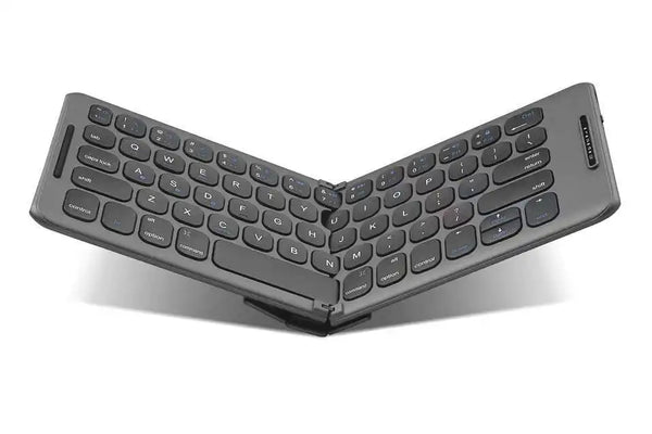 Mute Folding Bluetooth Wireless Keyboard Aluminium Alloy for Mac Win-dows Android