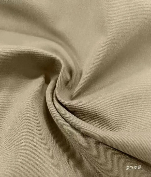 Shaoxing Textile Pure Cotton Woven Spandex Khaki Men Fabrics Fabric Stretch Thick Fabric