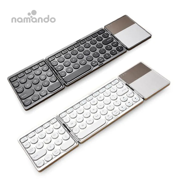 Multi Device Wireless Keyboard and Mouse Dual-Mode BT + 2.4G Combo Touchpad Foldable Slim Keypad For PC Tablet Laptop