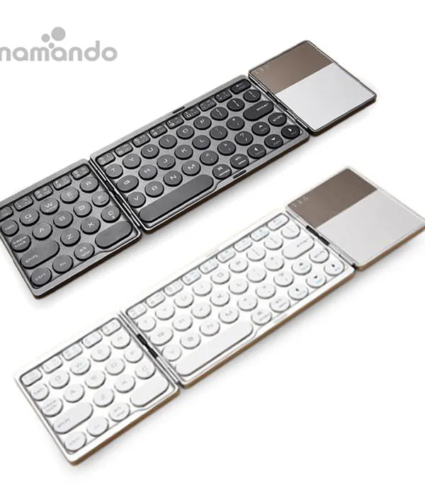 Multi Device Wireless Keyboard and Mouse Dual-Mode BT + 2.4G Combo Touchpad Foldable Slim Keypad For PC Tablet Laptop