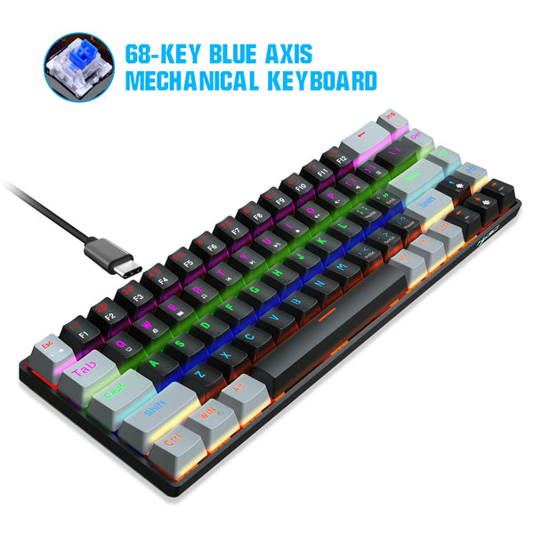 Top sales RGB LED backlit portable keyboard mechanical gaming for pc computer laptop gaming