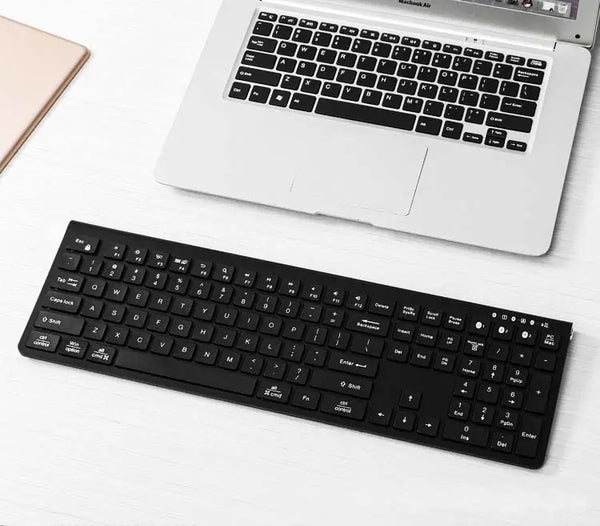 108 Key Qwerty Wireless Office Keyboard All-in-one Dual System Rechargeable BT5.0 For MacBook iMac