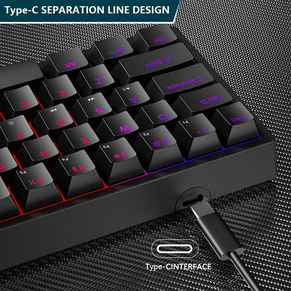 Custom Computer Laptop 61 Keys Mini Led Rgb Backlight 60 Keycaps Percent Gaming Mechanical