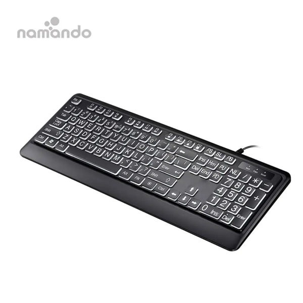 Large Print Keyboard Wired USB Computer Keyboard with Oversized Print Letters for Visually Impaired Low Vision Individuals