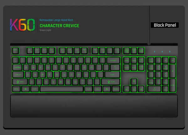 GK60 Metal luminous game keyboard RGB hand rest removable mechanical handle game wired