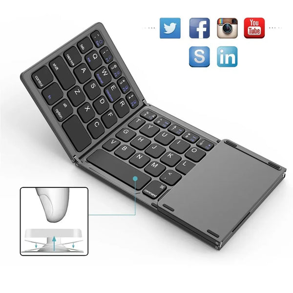 Keyboard Avatto B033 Mini foldable keyboard Wireless blue tooth with touchpad for Window Android Ios tablet Ipad mobil