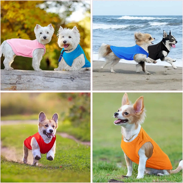 Blank Clothes Summer Soft Breathable Plain Puppy Dog Vest Costume Clothes for Small Medium Large Pet