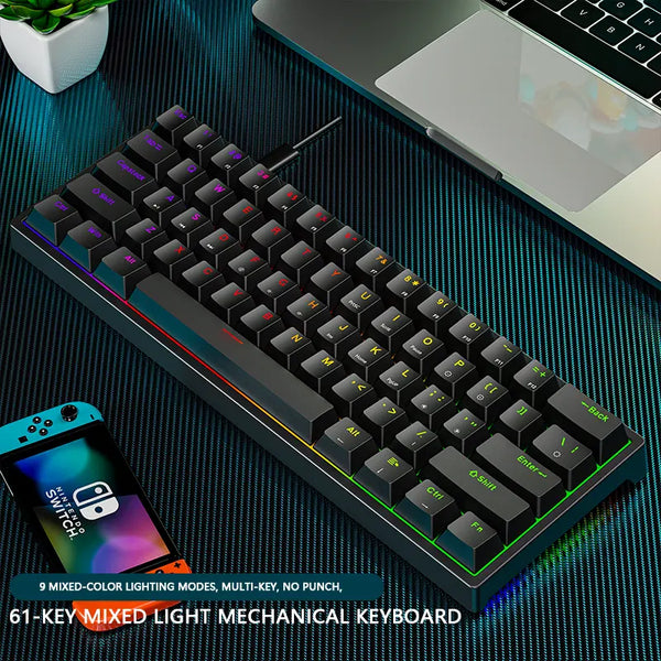 Custom Computer Laptop 61 Keys Mini Led Rgb Backlight 60 Keycaps Percent Gaming Mechanical