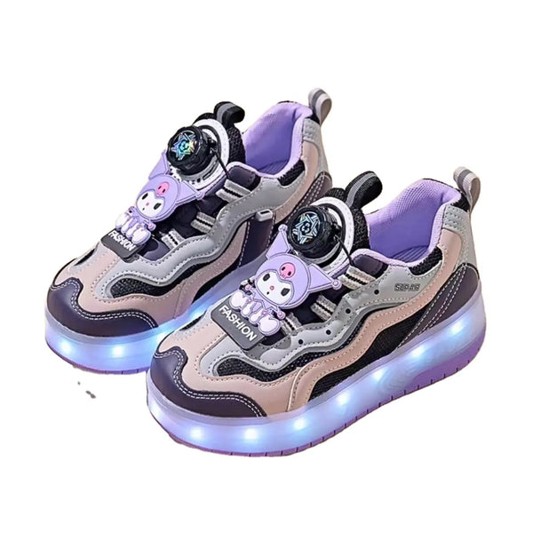 Sell well all over the world Kulomi girls Walking shoes Summer kids Invisible breathable white roller skate luminous