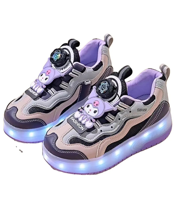 Sell well all over the world Kulomi girls Walking shoes Summer kids Invisible breathable white roller skate luminous