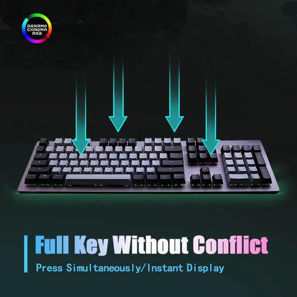 Dearmo F1 OEM RGB Backlit Wired Mechanical Keyboard Waterproof Dustproof Aluminum Alloy Gaming