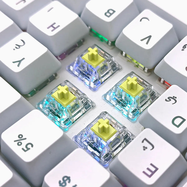 Tecsee NEW Hot Swap PC Top PC Bottom POM Metal Stem Tactile Crystal Lemon Switch 5Pin Gaming Mechanical Switches