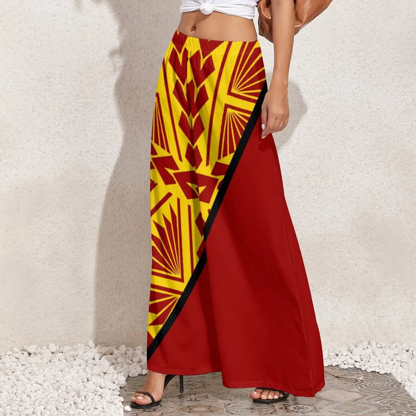 Fall New Women Trousers Baggy Palazzo Pants Custom Pattern Print Polynesian Hawaiian Oversized Women Wide Leg