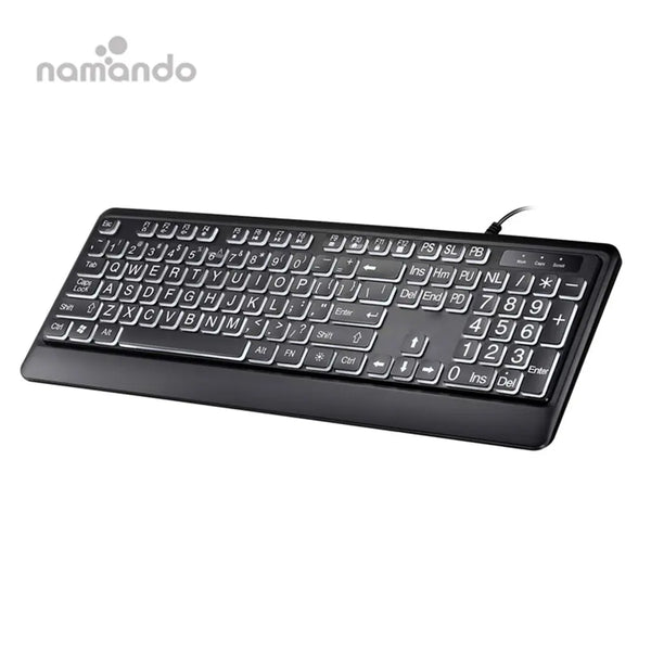 Large Print Keyboard Wired USB Computer Keyboard with Oversized Print Letters for Visually Impaired Low Vision Individuals