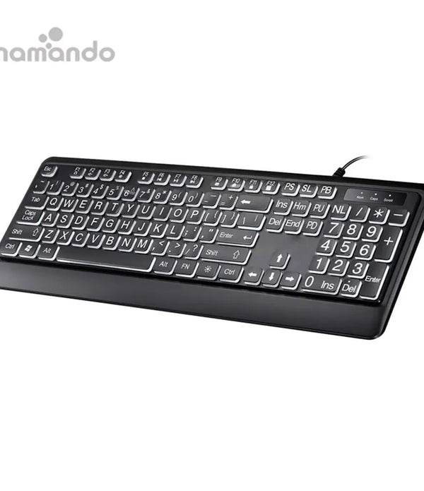 Large Print Keyboard Wired USB Computer Keyboard with Oversized Print Letters for Visually Impaired Low Vision Individuals