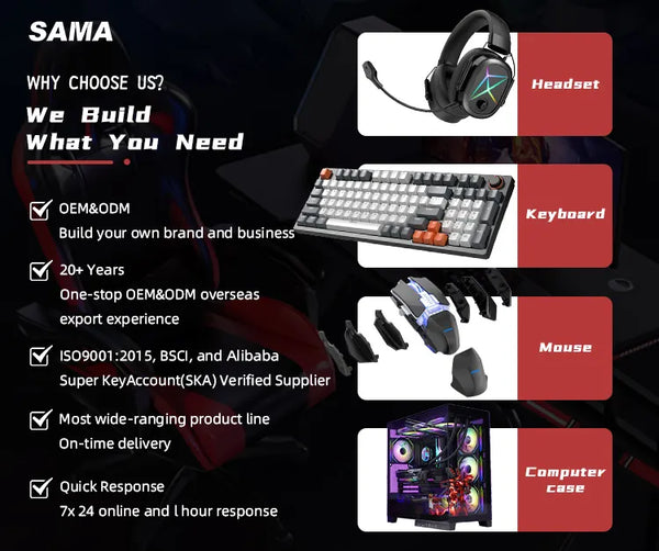 SAMA Custom Function Knob Mechanical Wired Gaming Blue Switch Axis Multimedia Compatible Ergonomics