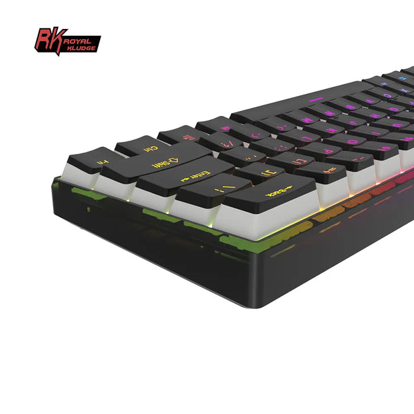 custom 61 keys pudding keycap wired mechanical with transparent cover rgb led 60% gaming hot swap mechanic