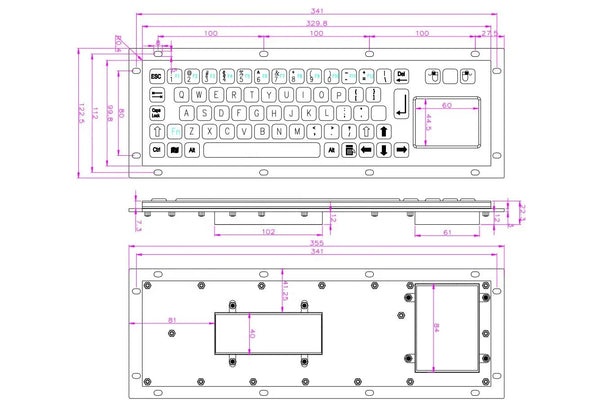 Black IP65 usb numeric keyboard touchpad metallic panels mini vending machines kiosk numeric compact