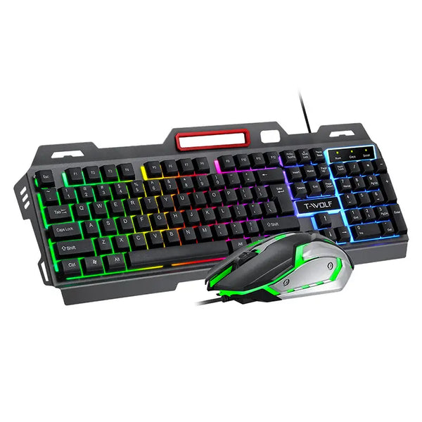 Computer Gamer Backlit RGB led keyboard and mouse USB Wired Gaming Mouse Combos Kits Mechanical Gaming for PC