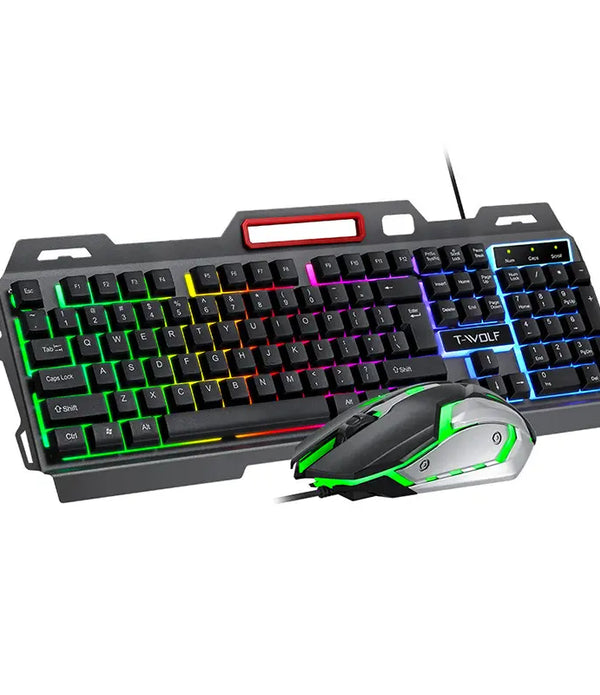 Computer Gamer Backlit RGB led keyboard and mouse USB Wired Gaming Mouse Combos Kits Mechanical Gaming for PC