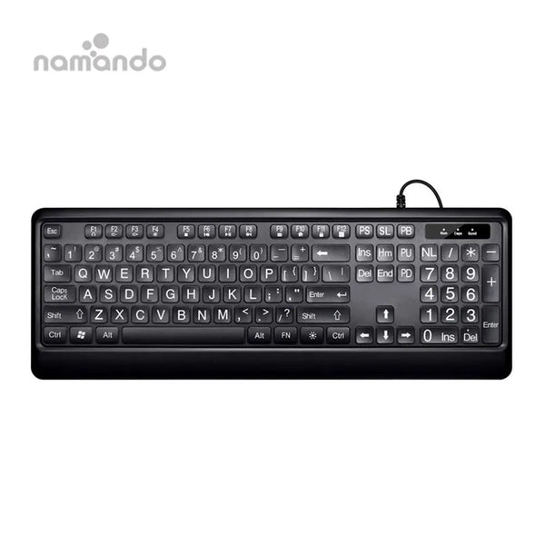 Large Print Keyboard Wired USB Computer Keyboard with Oversized Print Letters for Visually Impaired Low Vision Individuals