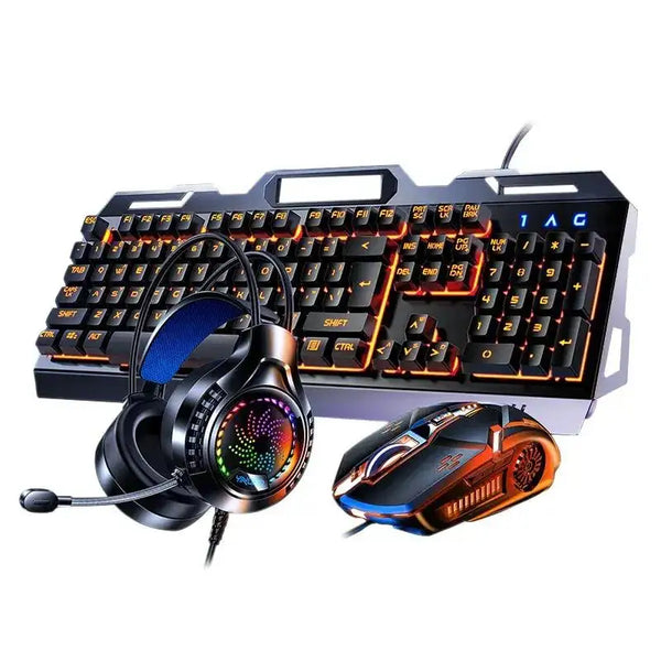 Desktop Wired Gaming Keyboard Mouse Combos 104 Keys Mechanical Feel Mouse Combos