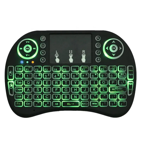 2021 i8 Mini Wireless Keyboard 7color backlit 2.4ghz Stick 3 colors Air Mouse with Touch Pad Remote Control Android TV