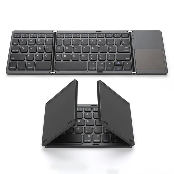 Tri-Fold Touchpad Mini Keyboard with touchpad Three System Compatible Wireless Folding