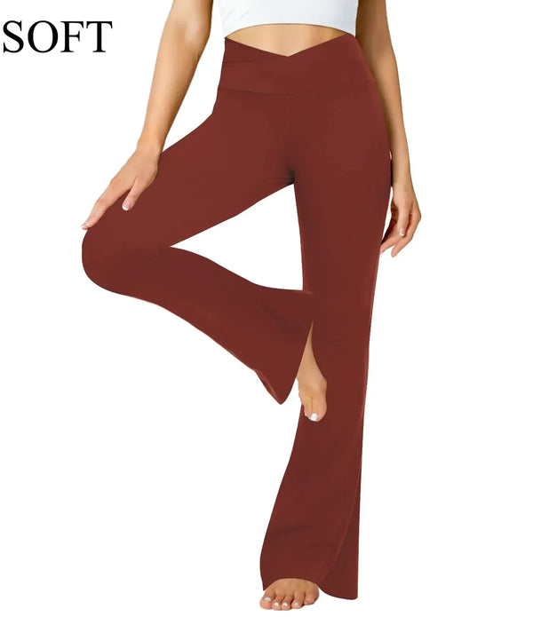 ESOFT Women's Bootcut High Waisted Causal Pants Stretch Long Solid Wide Leg Trousers