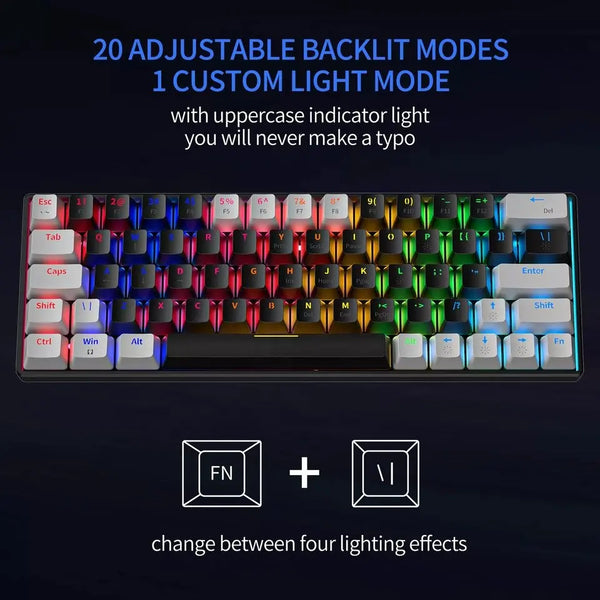 Top sales RGB LED backlit portable keyboard mechanical gaming for pc computer laptop gaming