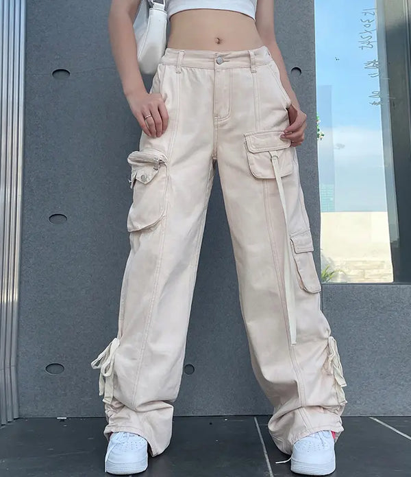 Factory New Arrival Comfy Cotton Woman Pants Street Wear Jog Loose Trousers Causal Women Cargo