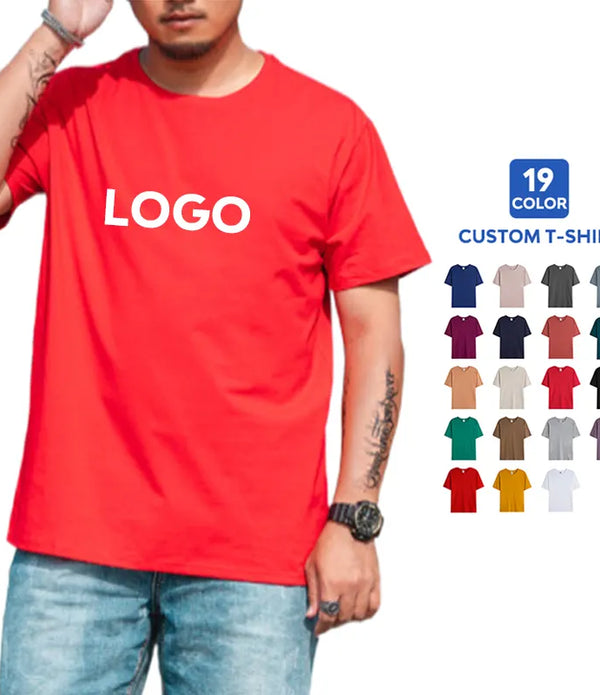 Wholesale Solid Color Blanks Cotton Custom Printed Custom Logo 190G 100% Cotton unisex blank plain T