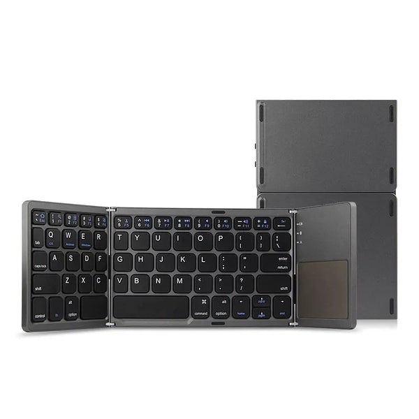 Tri-Fold Touchpad Mini Keyboard with touchpad Three System Compatible Wireless Folding