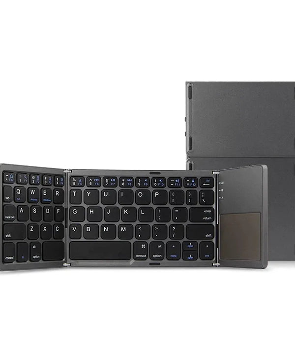 Tri-Fold Touchpad Mini Keyboard with touchpad Three System Compatible Wireless Folding