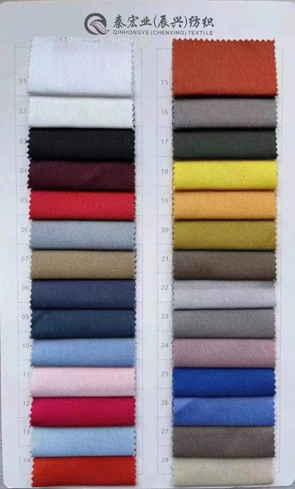 Shaoxing Textile Pure Cotton Woven Spandex Khaki Men Fabrics Fabric Stretch Thick Fabric