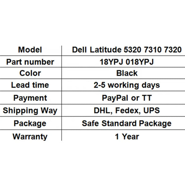 FOR Dell Latitude 5320 7310 7320 2-in-1 US Layout Backlit Replaces Laptop 18YPJ CN-018YPJ