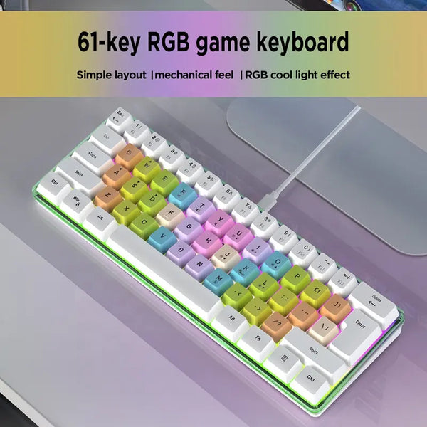 RGB Backlight Wired Hot-Swappable Keypads Gaming Mechanical