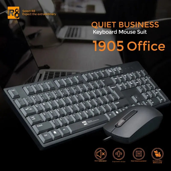 Factory Professional Durable Wired Keyboard And Mouse Combo Ergonomic Design Mouse Set For Office Teclado y Mouse