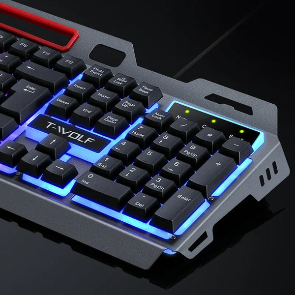 Computer Gamer Backlit RGB led keyboard and mouse USB Wired Gaming Mouse Combos Kits Mechanical Gaming for PC