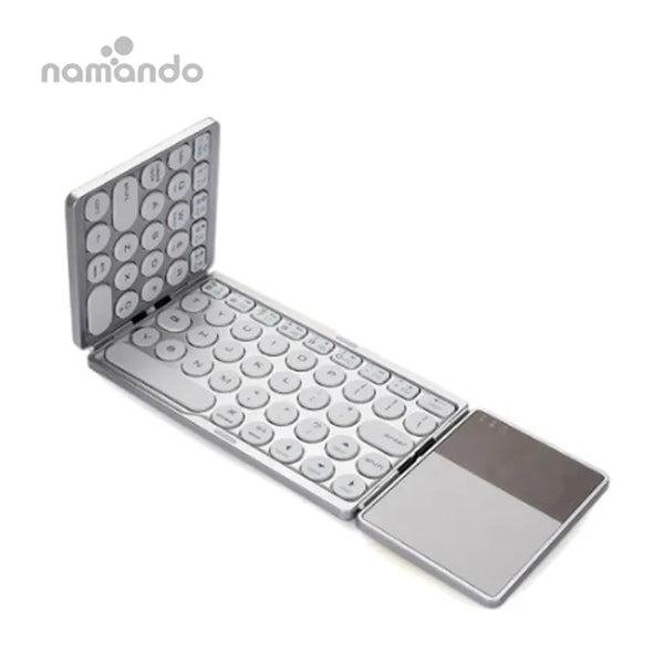 Multi Device Wireless Keyboard and Mouse Dual-Mode BT + 2.4G Combo Touchpad Foldable Slim Keypad For PC Tablet Laptop