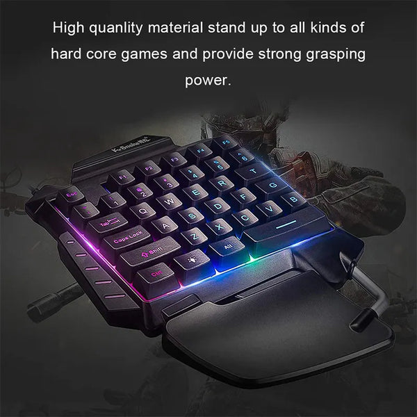 G92 One-Handed Mechanical Gaming RGB Backlit Portable Mini Gaming Keypad Game Controller for PC PS4 Xbox Gamer