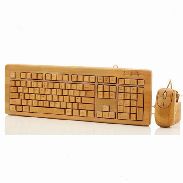 High quality bamboo wireless keyboard set and mouse combo bamboo