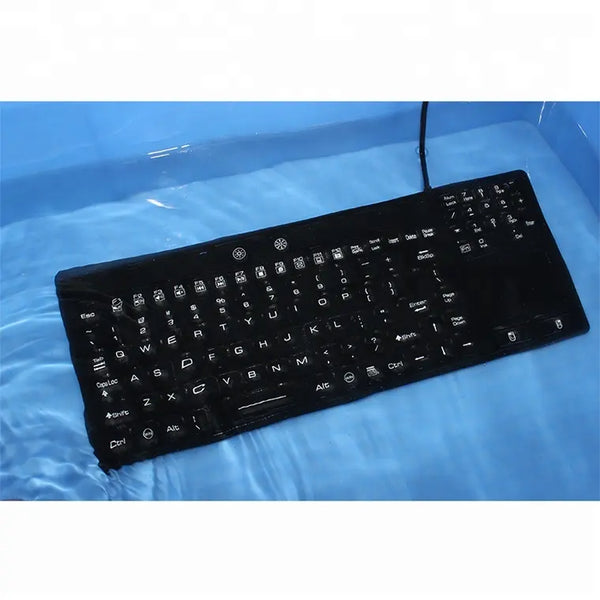 108 keys IP68 waterproof industrial silicone keyboard washable silicone