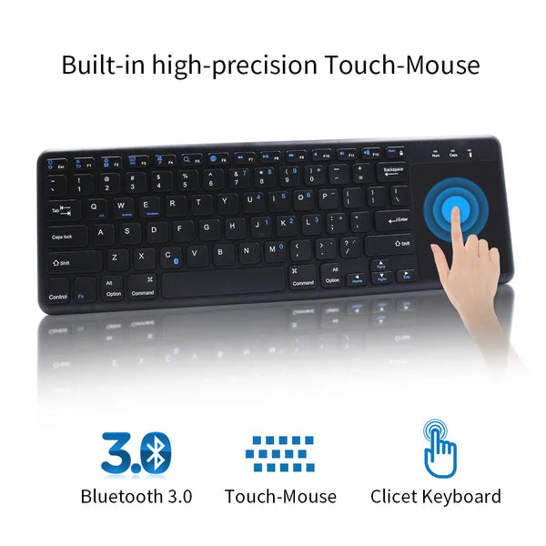 custom French German Ergonomic Slim QWERTY black clavier bluetooth wireless mouse touchpad with touch pad