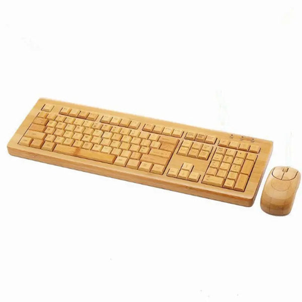 High quality bamboo wireless keyboard set and mouse combo bamboo