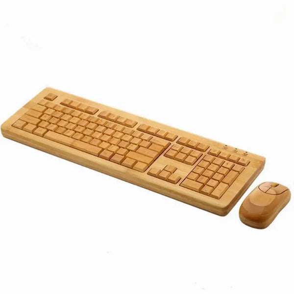 High quality bamboo wireless keyboard set and mouse combo bamboo