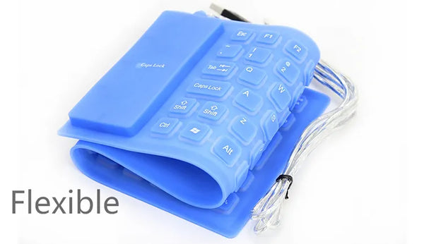 computer azerty arabic usb waterproof cleaning flexible foldable folding silicone